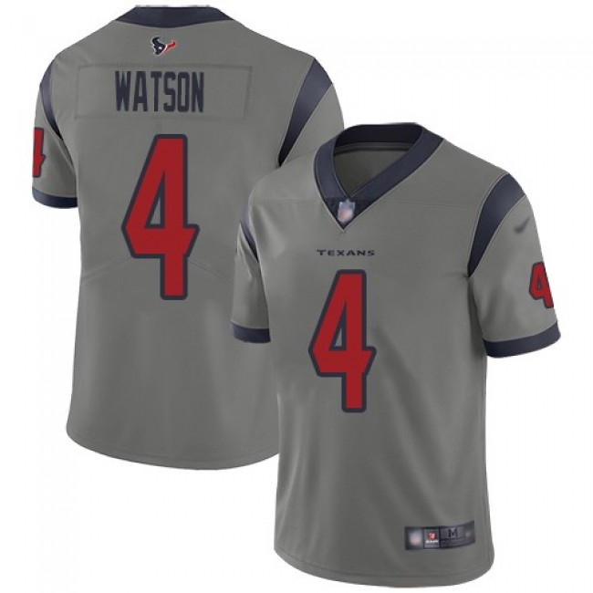 Nike Texans #4 Deshaun Watson Gray Men's Stitched NFL Limited Inverted Legend Jersey