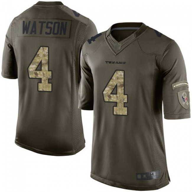 Nike Texans #4 Deshaun Watson Green Men's Stitched NFL Limited 2015 Salute to Service Jersey