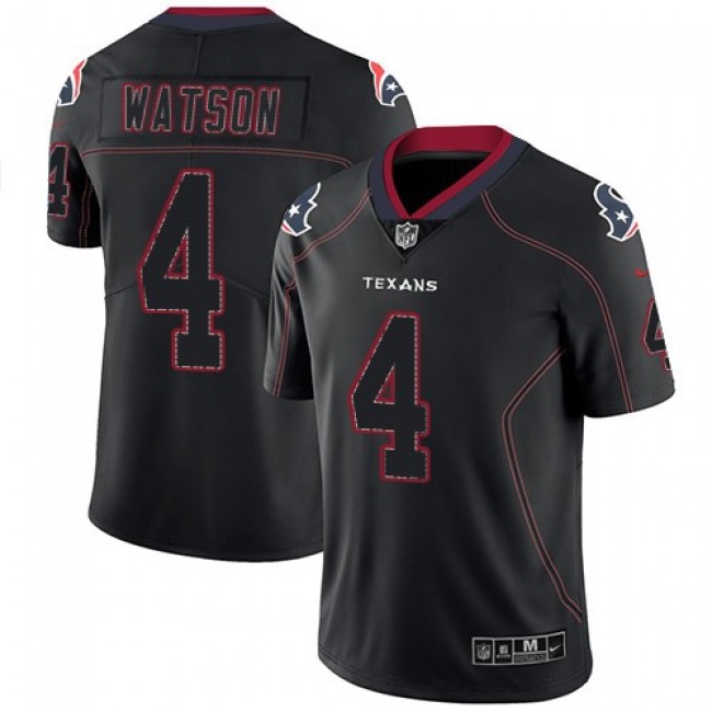 Nike Texans #4 Deshaun Watson Lights Out Black Men's Stitched NFL Limited Rush Jersey