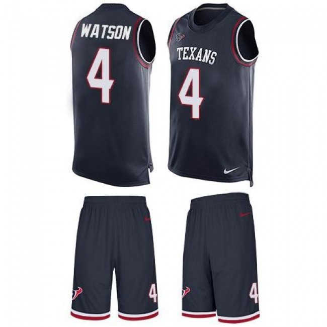 Nike Texans #4 Deshaun Watson Navy Blue Team Color Men's Stitched NFL Limited Tank Top Suit Jersey