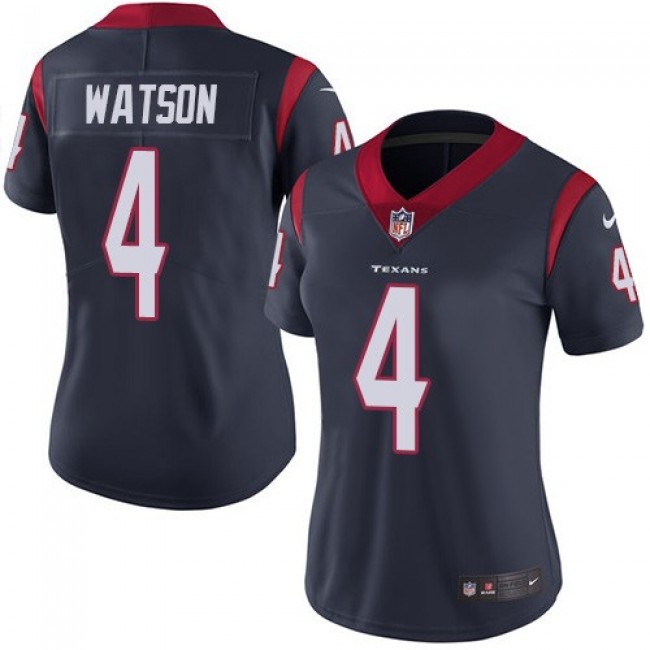 Women's Texans #4 Deshaun Watson Navy Blue Team Color Stitched NFL Vapor Untouchable Limited Jersey