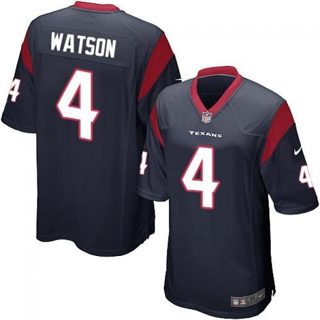 Houston Texans #4 Deshaun Watson Navy Blue Team Color Youth Stitched NFL Elite Jersey