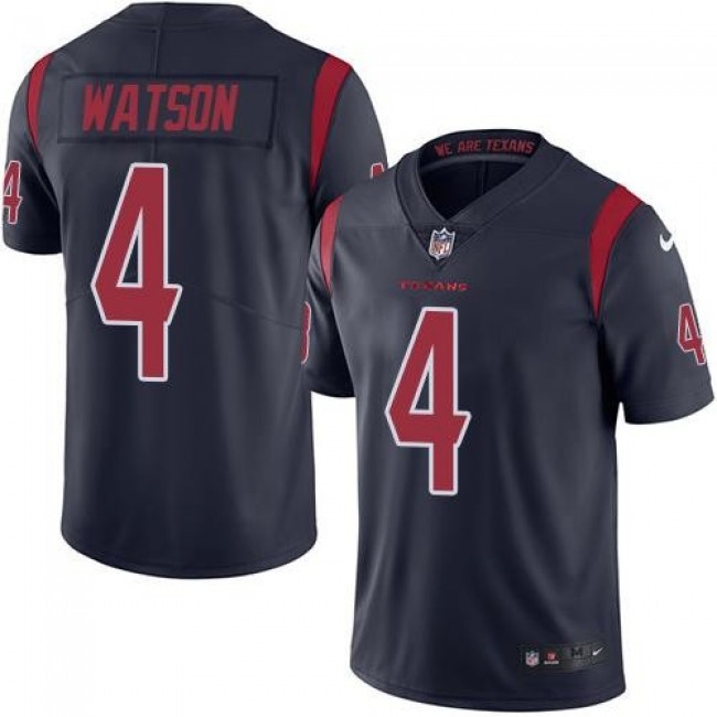 Houston Texans #4 Deshaun Watson Navy Blue Youth Stitched NFL Limited Rush Jersey