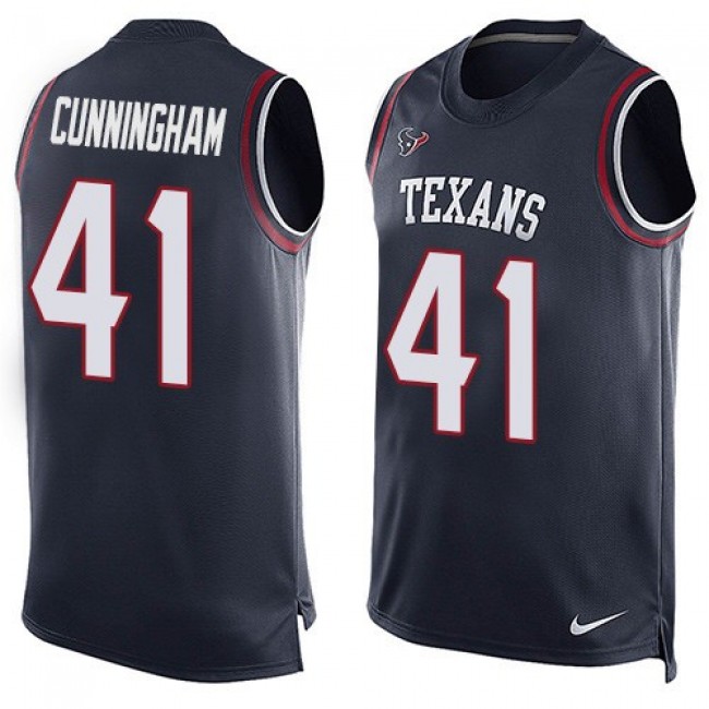 Nike Texans #41 Zach Cunningham Navy Blue Team Color Men's Stitched NFL Limited Tank Top Jersey