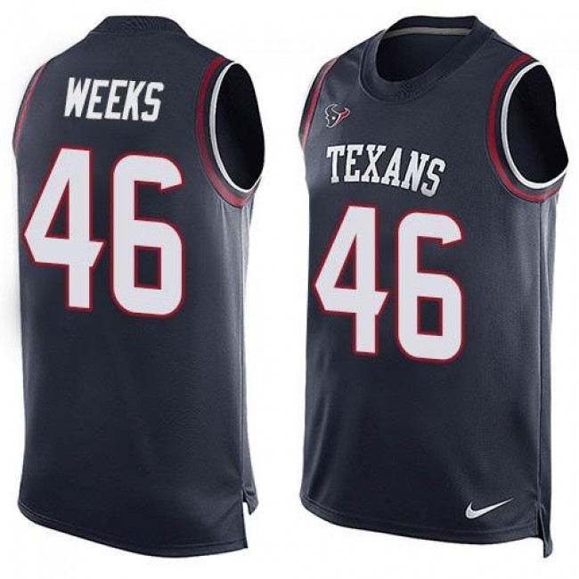 Nike Texans #46 Jon Weeks Navy Blue Team Color Men's Stitched NFL Limited Tank Top Jersey