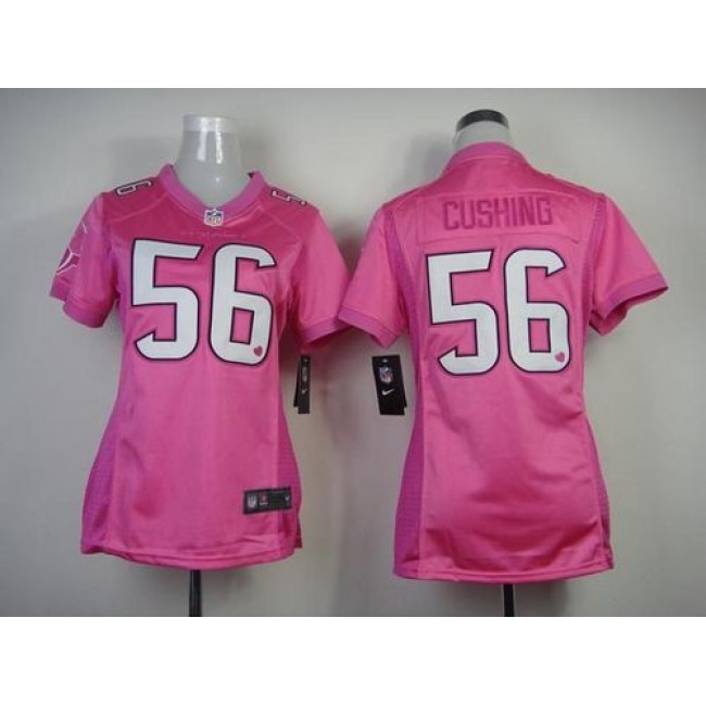 Women's Texans #56 Brian Cushing Pink Be Luv'd Stitched NFL New Elite Jersey