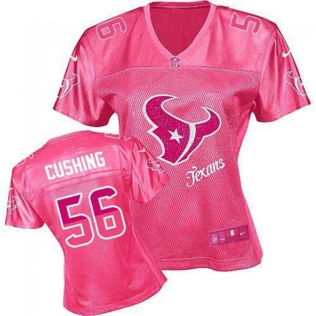 Women's Texans #56 Brian Cushing Pink Fem Fan NFL Game Jersey