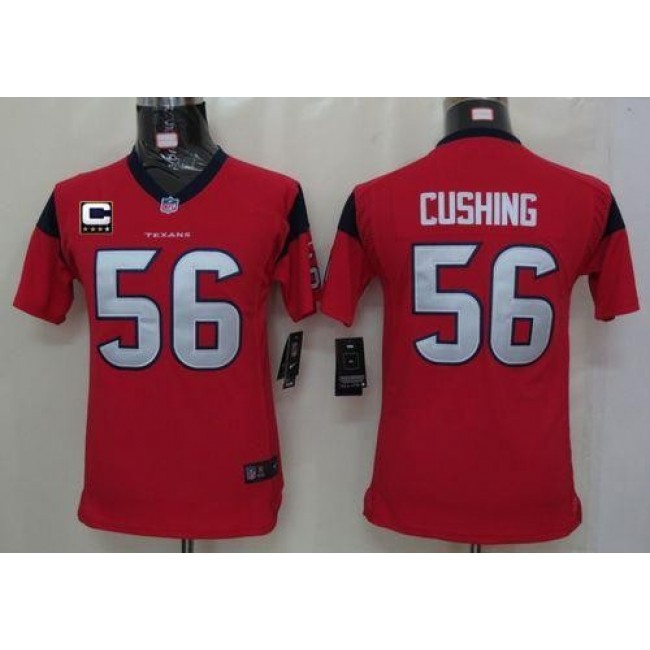 Houston Texans #56 Brian Cushing Red Alternate With C Patch Youth Stitched NFL Elite Jersey