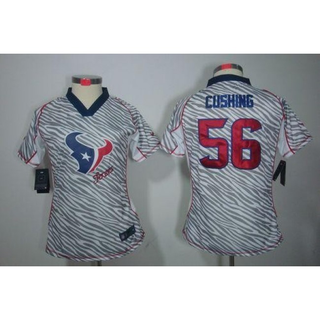 Women's Texans #56 Brian Cushing Zebra Stitched NFL Elite Jersey