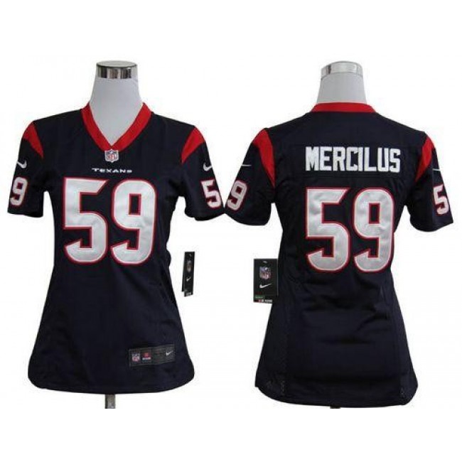 Women's Texans #59 Whitney Mercilus Navy Blue Team Color Stitched NFL Elite Jersey