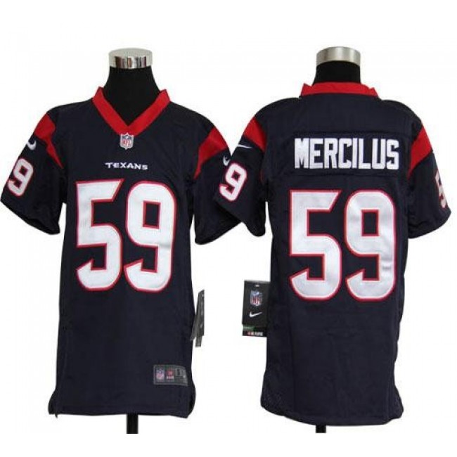 Houston Texans #59 Whitney Mercilus Navy Blue Team Color Youth Stitched NFL Elite Jersey