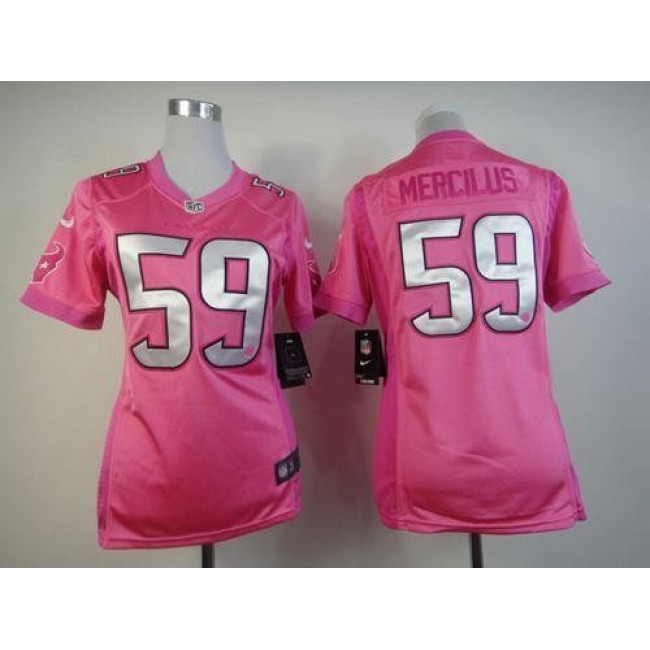 Women's Texans #59 Whitney Mercilus Pink Be Luv'd Stitched NFL Elite Jersey