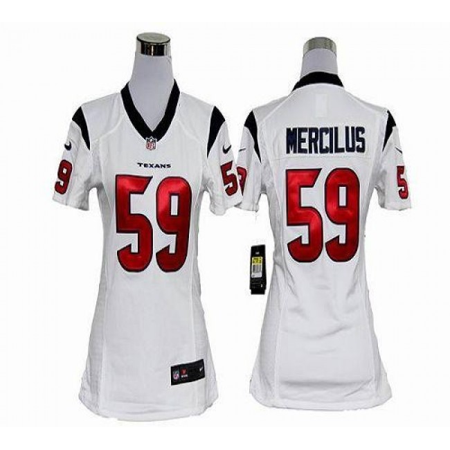 Women's Texans #59 Whitney Mercilus White Stitched NFL Elite Jersey