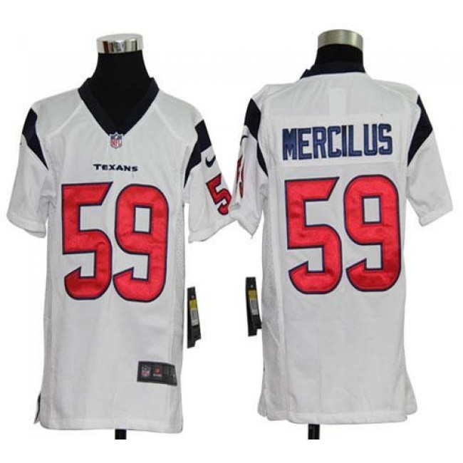 Houston Texans #59 Whitney Mercilus White Youth Stitched NFL Elite Jersey