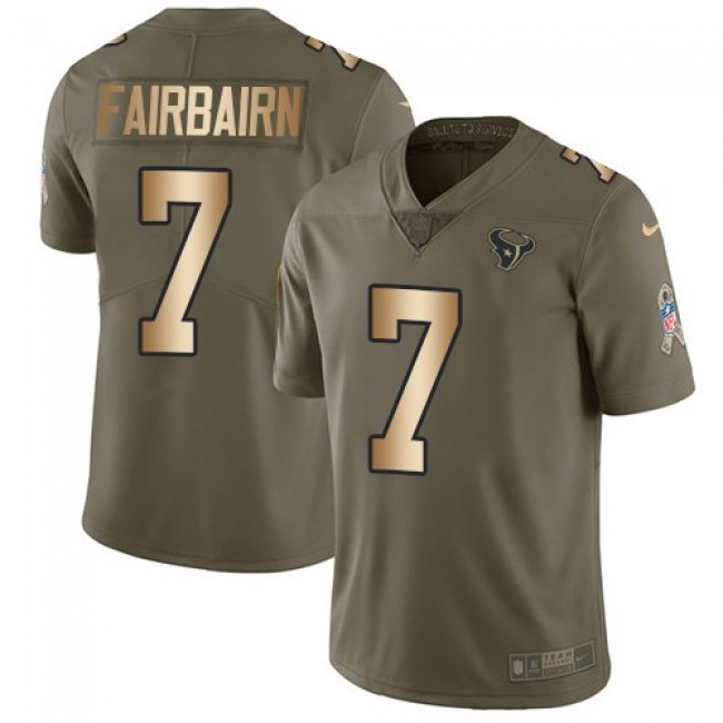 Nike Texans #7 Ka'imi Fairbairn Olive/Gold Men's Stitched NFL Limited 2017 Salute To Service Jersey