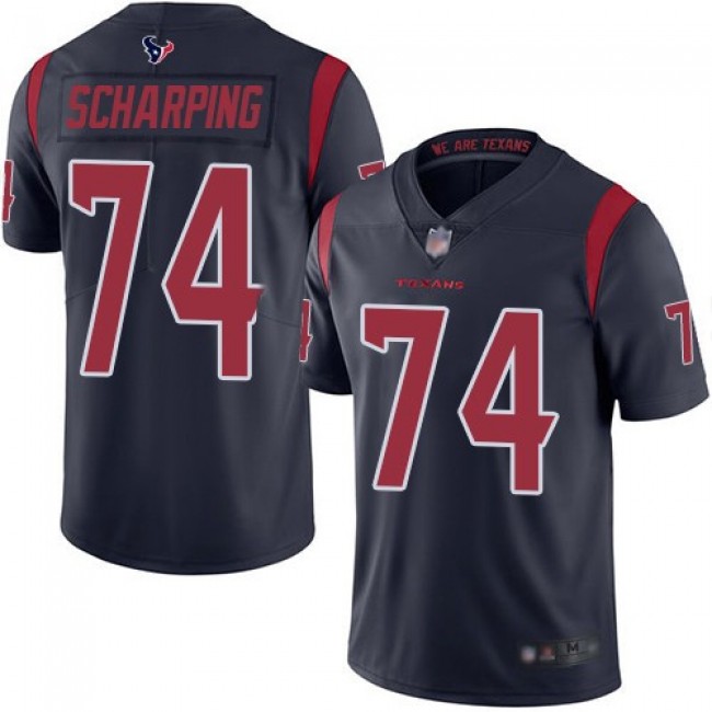 Nike Texans #74 Max Scharping Navy Blue Men's Stitched NFL Limited Rush Jersey