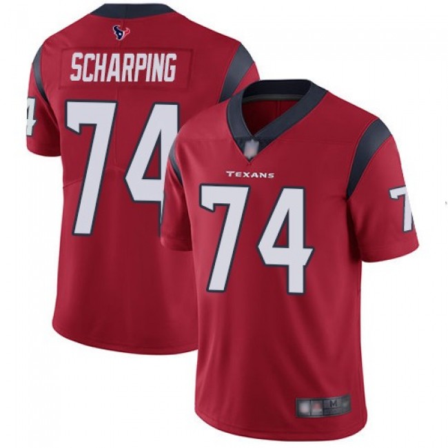 Nike Texans #74 Max Scharping Red Alternate Men's Stitched NFL Vapor Untouchable Limited Jersey