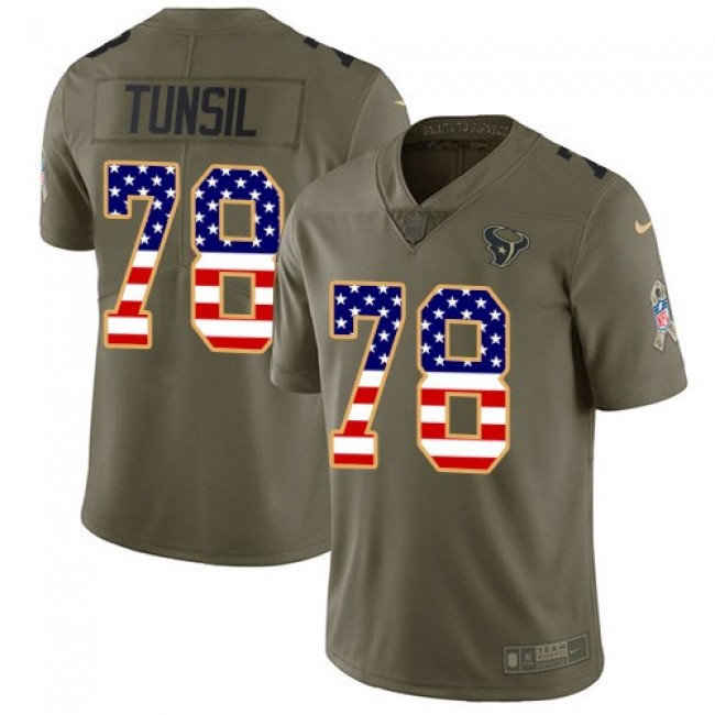 Nike Texans #78 Laremy Tunsil Olive/USA Flag Men's Stitched NFL Limited 2017 Salute To Service Jersey
