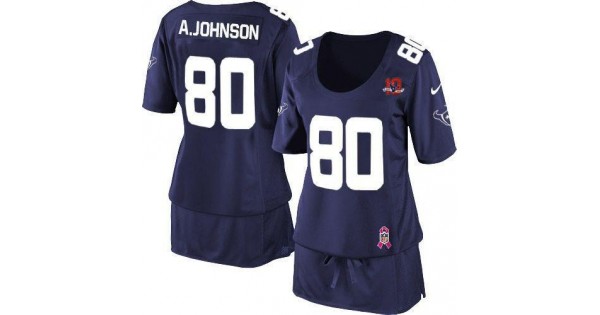 كايين NFL Jersey dress-Women's Texans #80 Andre Johnson Navy Blue Team ... كايين