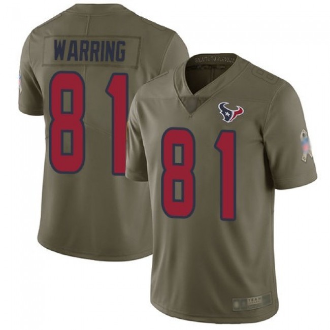 Nike Texans #81 Kahale Warring Olive Men's Stitched NFL Limited 2017 Salute To Service Jersey