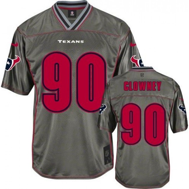 Nike Texans #90 Jadeveon Clowney Grey Men's Stitched NFL Elite Vapor Jersey