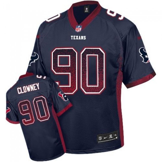 عمل يدوي NFL Jersey all 32 teams-Houston Texans #90 Jadeveon Clowney Navy ... عمل يدوي
