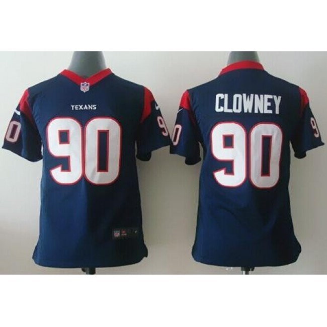 Houston Texans #90 Jadeveon Clowney Navy Blue Team Color Youth Stitched NFL Elite Jersey