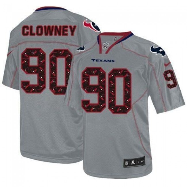 Houston Texans #90 Jadeveon Clowney New Lights Out Grey Youth Stitched NFL Elite Jersey