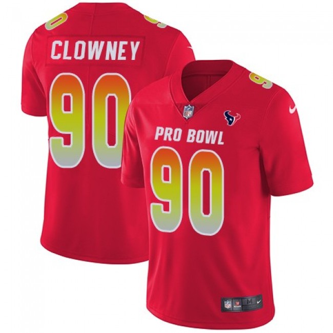 Houston Texans #90 Jadeveon Clowney Red Youth Stitched NFL Limited AFC 2018 Pro Bowl Jersey