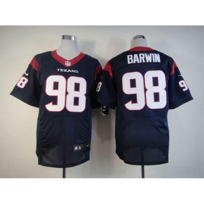 Nike Texans #98 Connor Barwin Navy Blue Team Color Men's Stitched NFL Elite Jersey