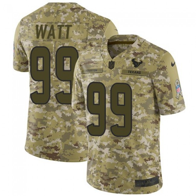 Nike Texans #99 J.J. Watt Camo Men's Stitched NFL Limited 2018 Salute To Service Jersey