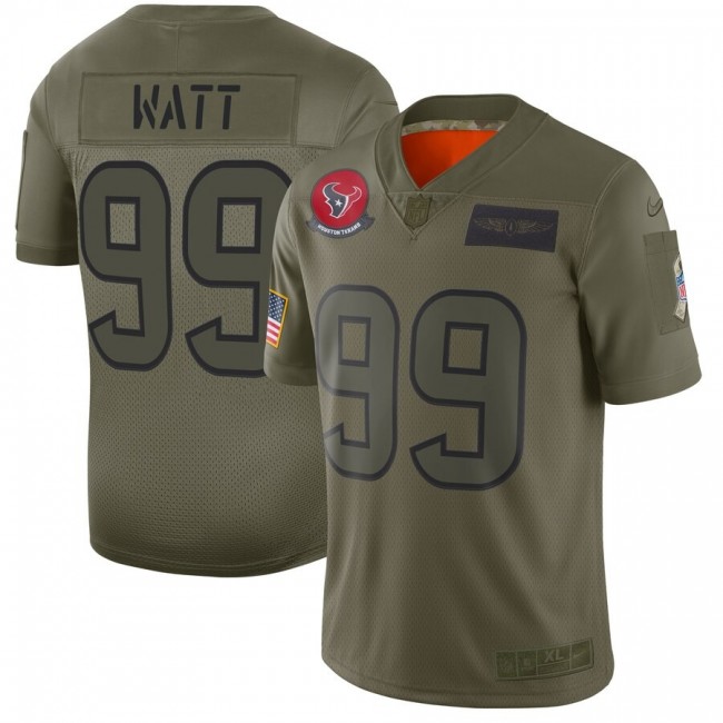 Nike Texans #99 J.J. Watt Camo Men's Stitched NFL Limited 2019 Salute To Service Jersey