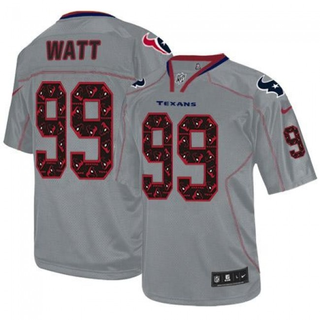Nike Texans #99 J.J. Watt New Lights Out Grey Men's Stitched NFL Elite Jersey