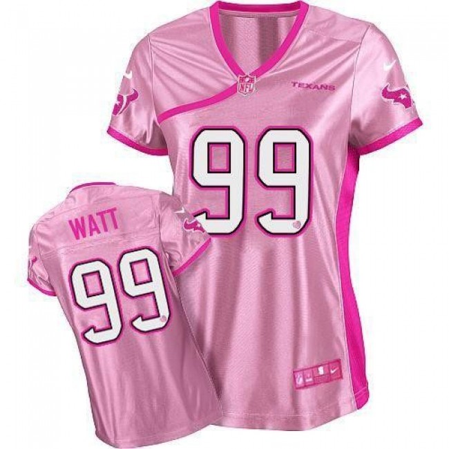 Women's Texans #99 JJ Watt Pink Be Luv'd Stitched NFL Elite Jersey