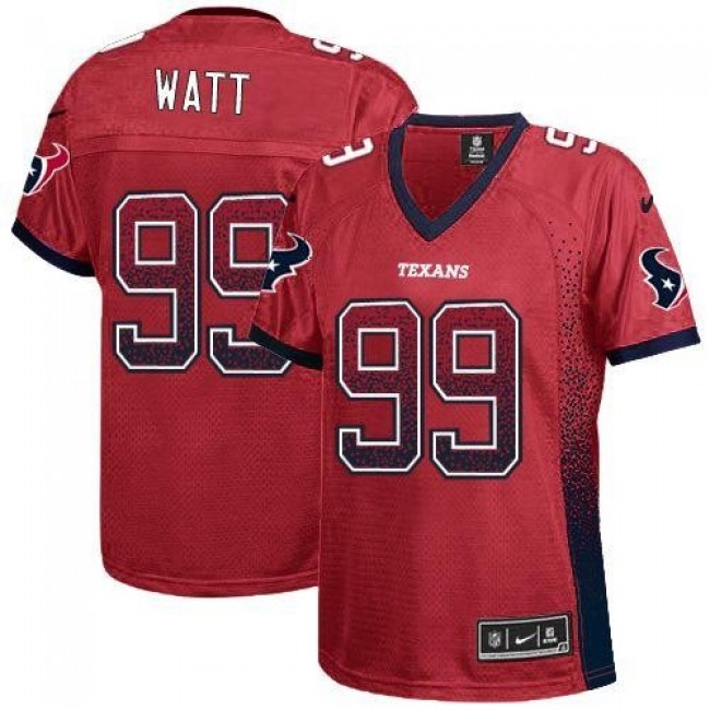 Women's Texans #99 JJ Watt Red Alternate Stitched NFL Elite Drift Jersey
