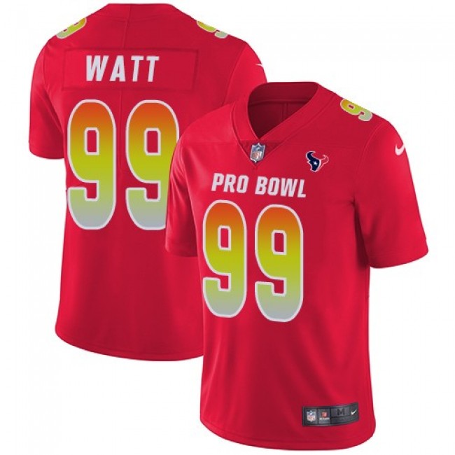 Nike Texans #99 J.J. Watt Red Men's Stitched NFL Limited AFC 2019 Pro Bowl Jersey