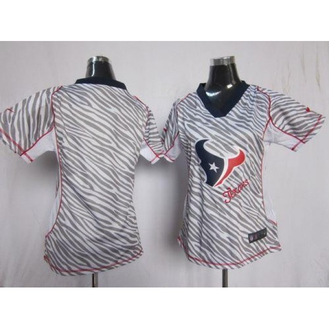 Women's Texans Blank Zebra Stitched NFL Elite Jersey