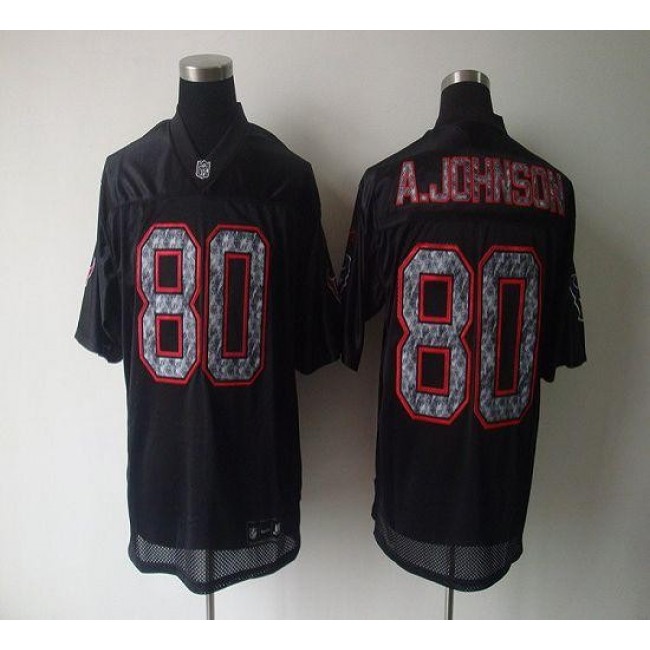 Sideline Black United Texans #80 A.Johnson Black Stitched NFL Jersey