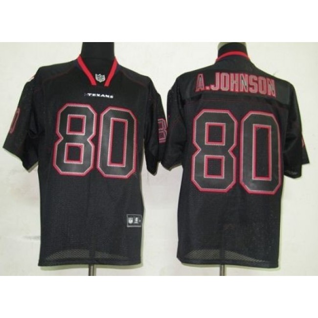 Texans #80 A.Johnson Lights Out Black Stitched NFL Jersey