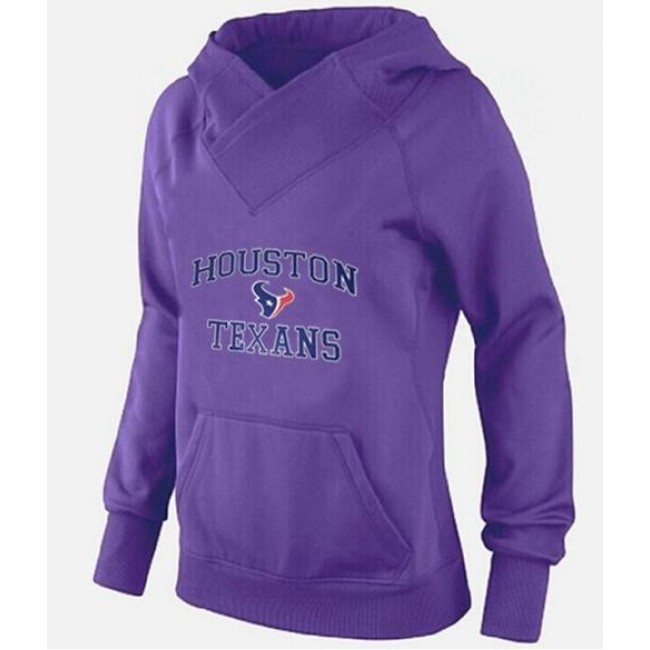 Women's Houston Texans Heart Soul Pullover Hoodie Purple Jersey