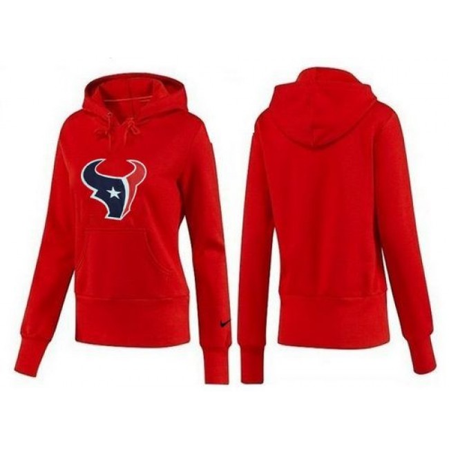Women's Houston Texans Logo Pullover Hoodie Red Jersey