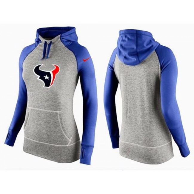 Women's Houston Texans Hoodie Grey Blue Jersey