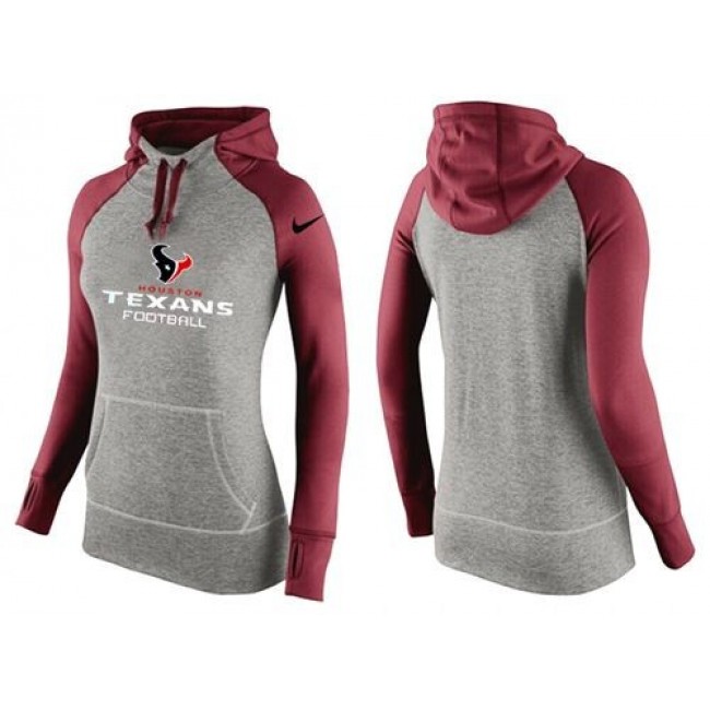 Women's Houston Texans Hoodie Grey Red-2 Jersey