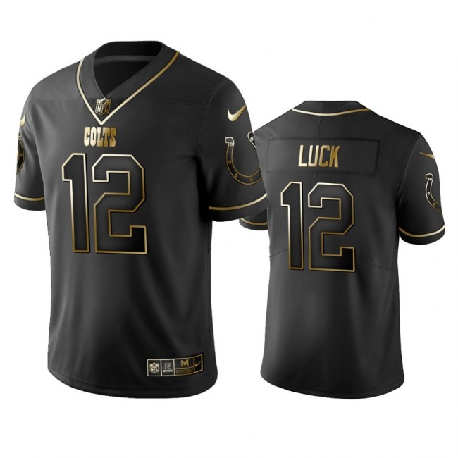 Colts #12 Andrew Luck Men's Stitched NFL Vapor Untouchable Limited Black Golden Jersey