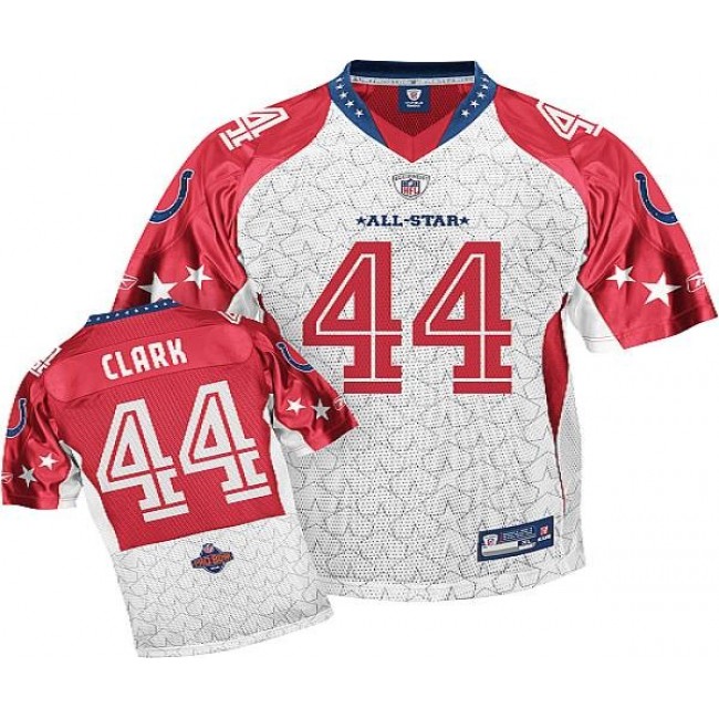 Colts #44 Dallas Clark Red 2010 Pro Bowl Stitched NFL Jersey