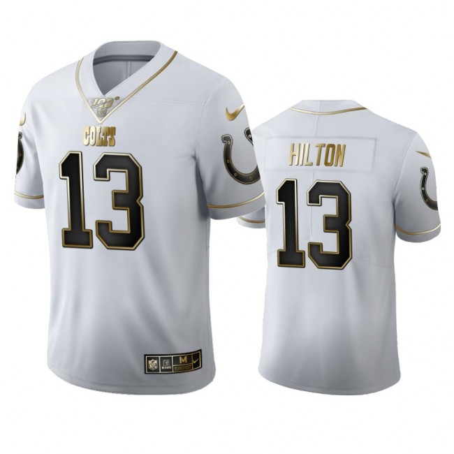 Indianapolis Colts #13 T.Y. Hilton Men's Nike White Golden Edition Vapor Limited NFL 100 Jersey
