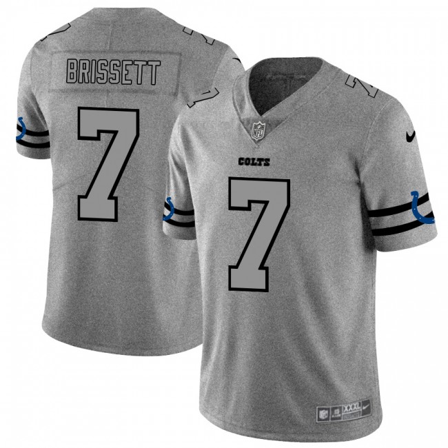 Indianapolis Colts #7 Jacoby Brissett Men's Nike Gray Gridiron II Vapor Untouchable Limited NFL Jersey