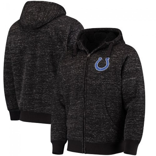 Men's Indianapolis Colts G-III Sports by Carl Banks Heathered Black Discovery Sherpa Full-Zip Jacket