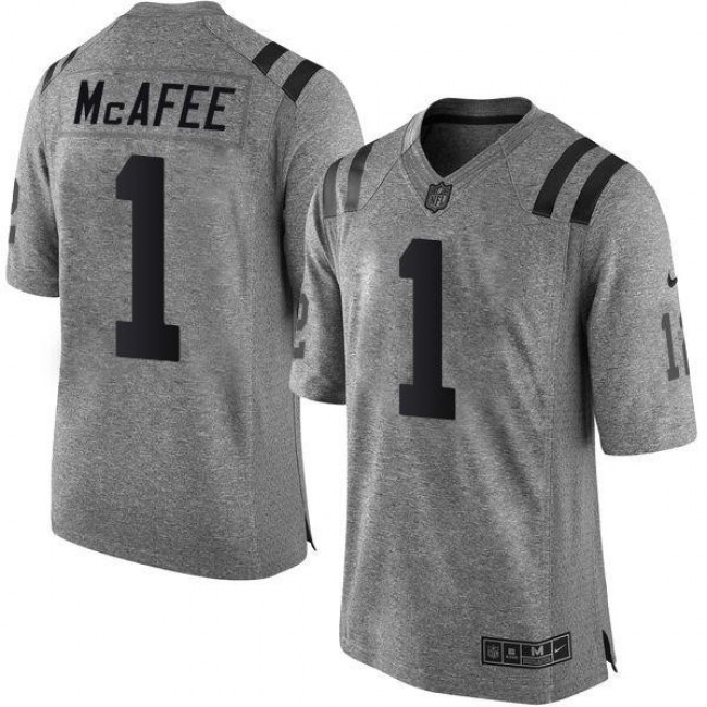 Nike Colts #1 Pat McAfee Gray Men's Stitched NFL Limited Gridiron Gray Jersey