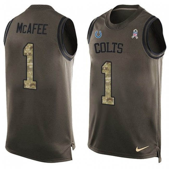 Nike Colts #1 Pat McAfee Green Men's Stitched NFL Limited Salute To Service Tank Top Jersey